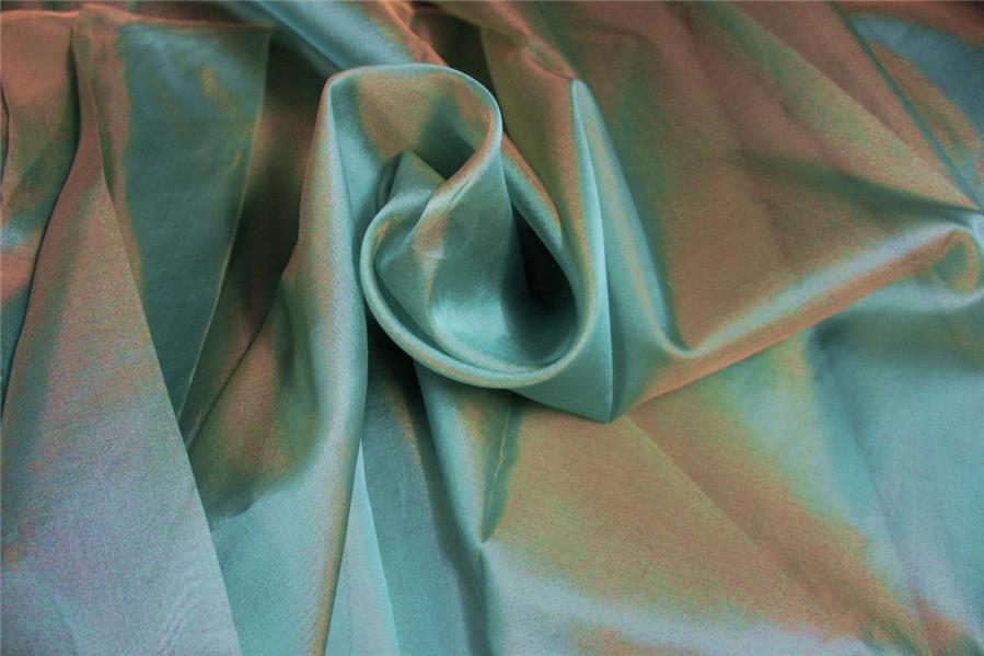 Silk Organza fabric Blue x beige color 54&quot; [9090]