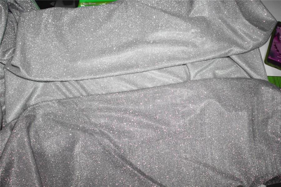 Silver x Silver color Ombre shimmer Lycra fabric ~ 58&quot; wide.