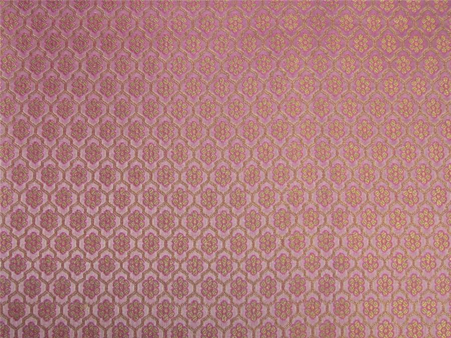 Brocade fabric Pink x gold color 44&quot;wide