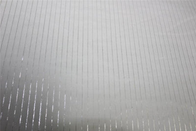White heavy cotton fabric silver color stripe lurex weave 44&quot; wide