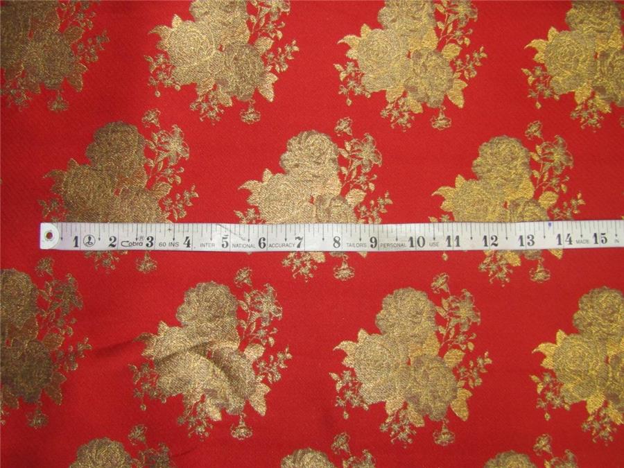 Brocade fabric red x antique gold color 44&quot;WIDE