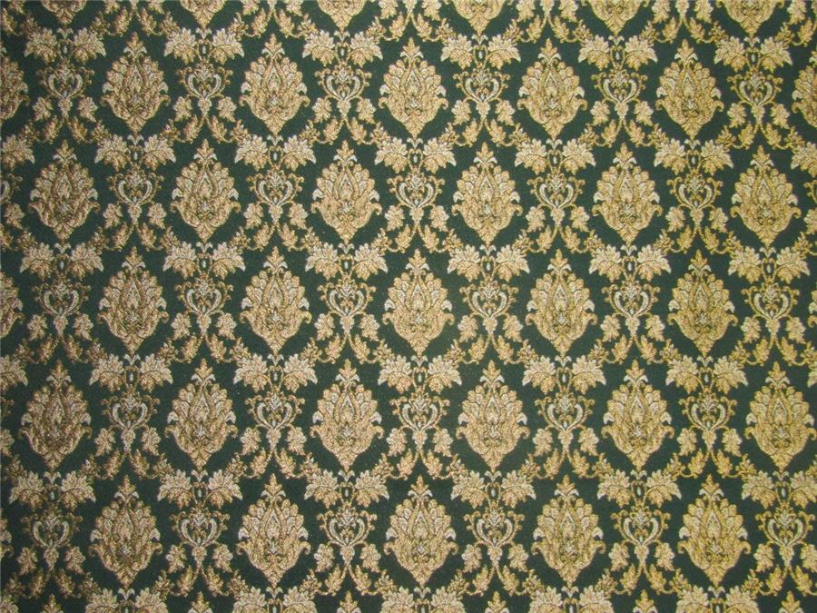 Brocade fabric emerald green x metallic gold color 44&quot;WIDE