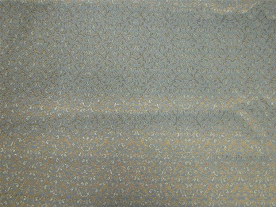Brocade fabric Blueish grey x metallic gold color 44&quot; wide