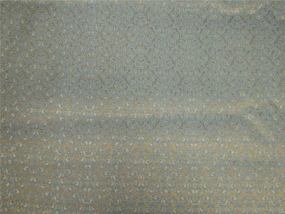 Brocade fabric Blueish grey x metallic gold color 44&quot; wide