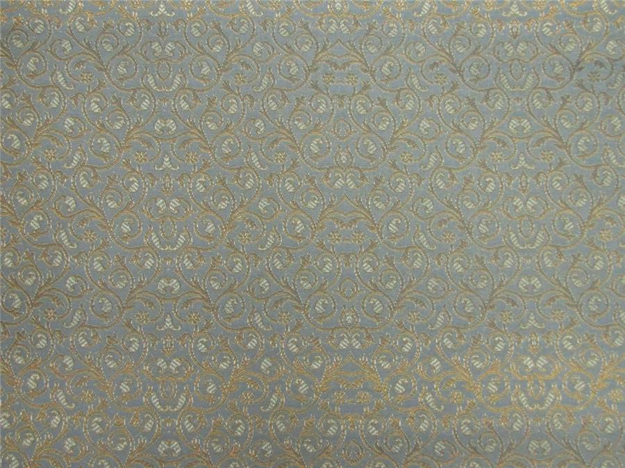 Brocade fabric Blueish grey x metallic gold color 44&quot; wide