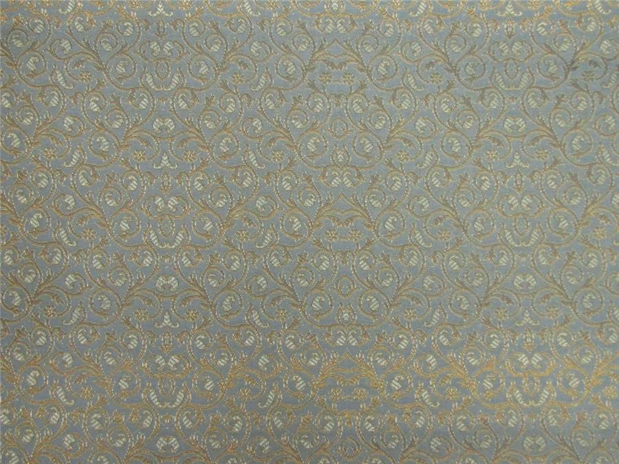 Brocade fabric Blueish grey x metallic gold color 44&quot; wide