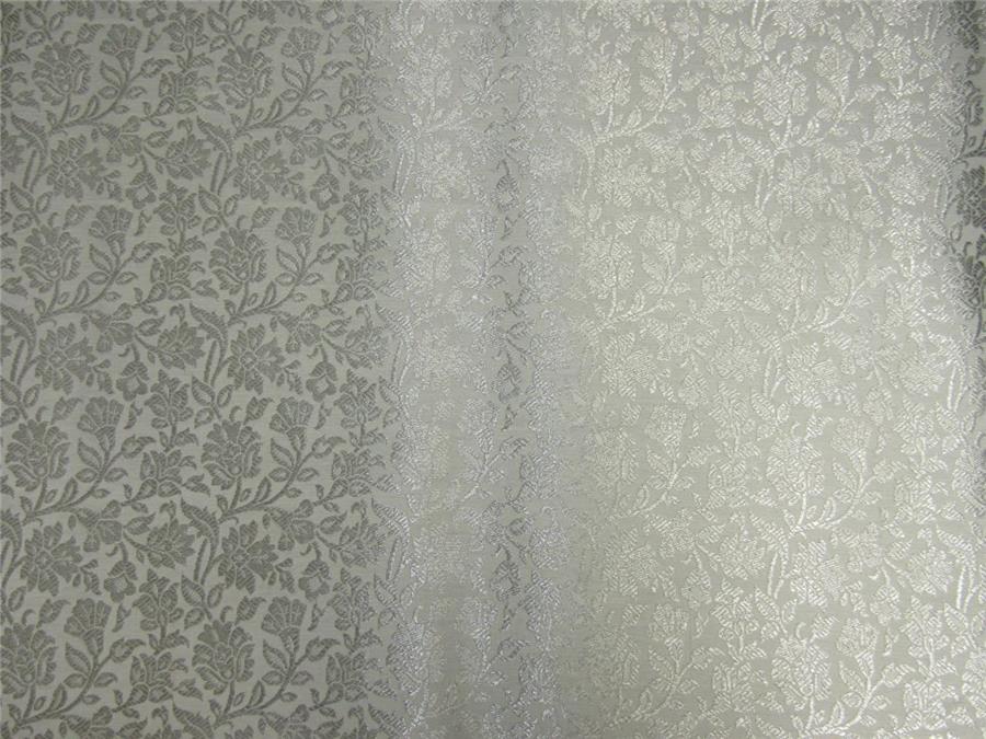 Brocade fabric WHITE x SILVER color 44&quot;WIDE
