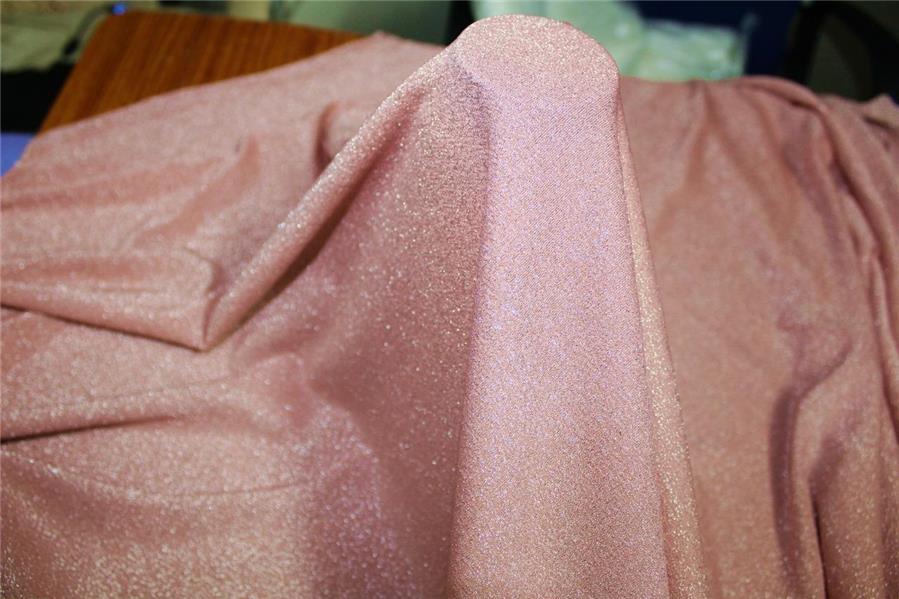 Dusty Rose x Silver color shimmer Lycra fabric ~ 58&quot; wide.