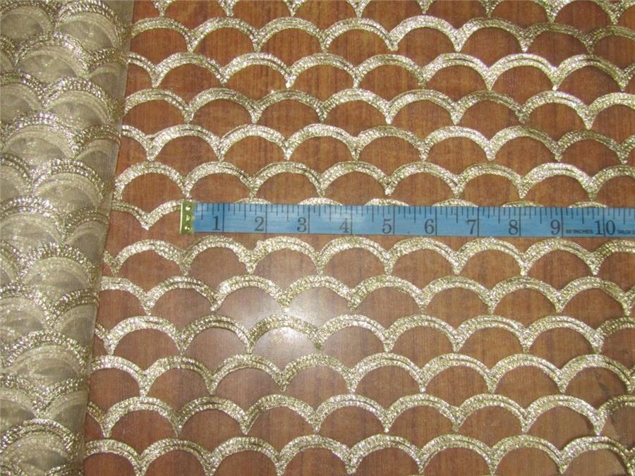 Pastel Color Net With Gold Embroidery Fabric 44&quot; Wide