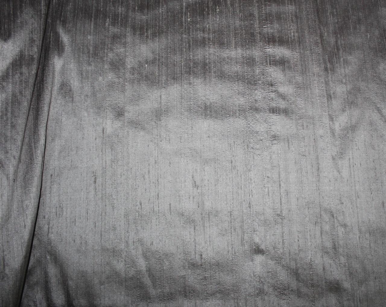 100% Pure Silk Dupion Fabric smoky grey colour 54" wide WITH SLUBS MM85[1]