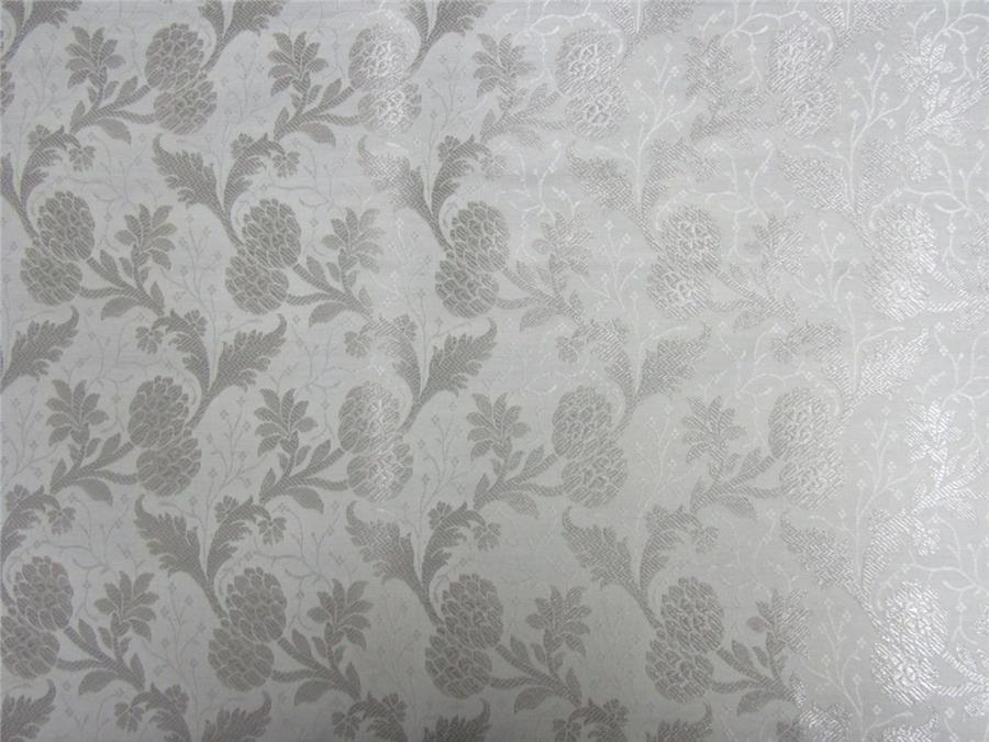 Brocade fabric IVORY x SILVER color 44&quot;WIDE BRO649[3]