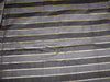 cotton chanderi fabric stripe shade of grey &amp; metallic gold 44&quot; wide