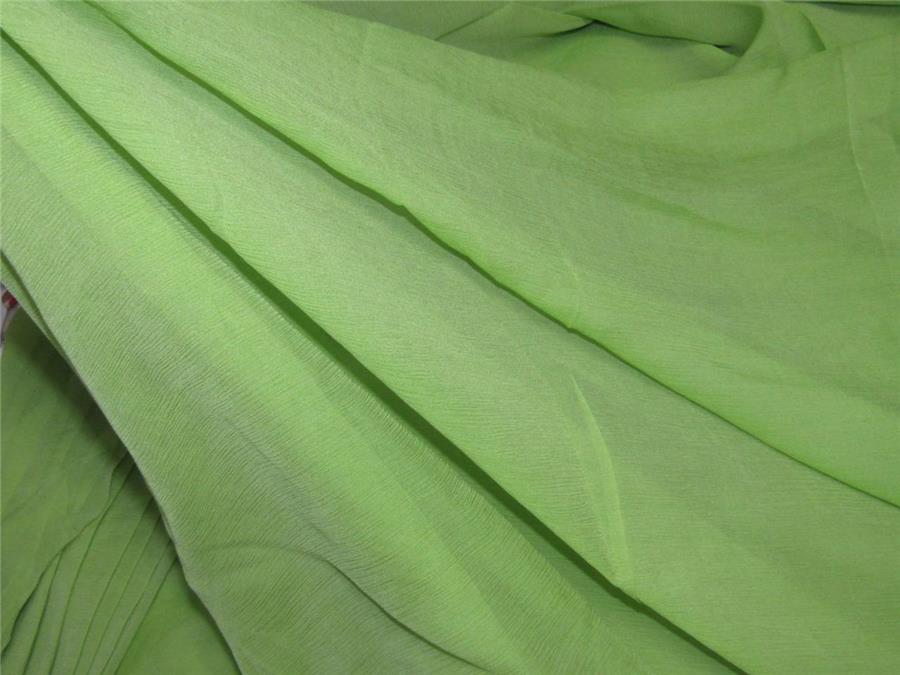 Rich green color crinkle chiffon fabric 44&quot;wide PKT#7