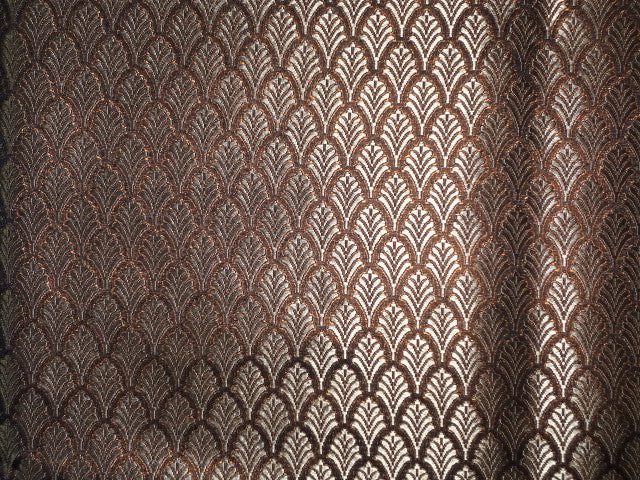 Silk Brocade Fabric Black,Golden Brown &amp; Light Gold Color 44" wide BRO307[2]