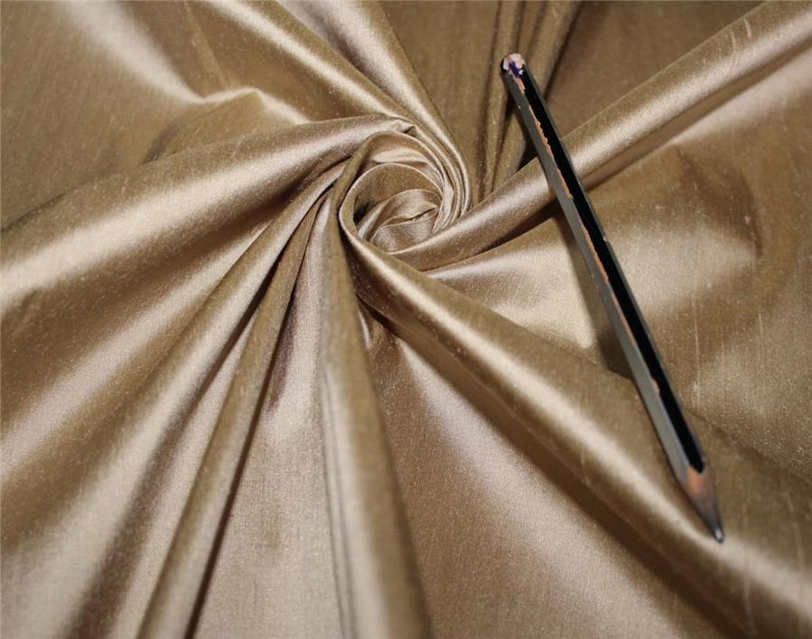 100% pure silk Dupioni fabric dark beige color 54&quot; wide DUP#263[3]