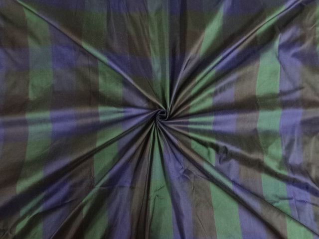 SILK DUPIONI dark Plaids Fabric 54&quot; wide