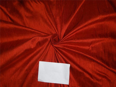 100% Pure Silk Dupioni Fabric Rusty Red Color 54&quot; wide with Slubs
