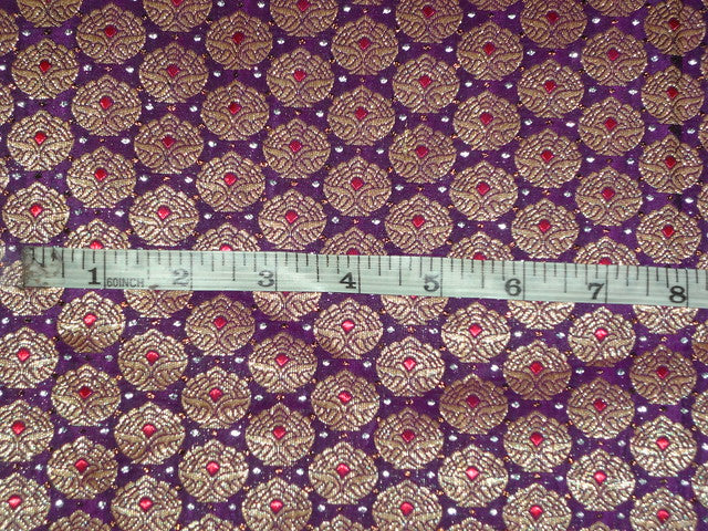 BROCADE FABRIC Purple,Light Gold &amp; Metallics 54" wide BRO313[2]