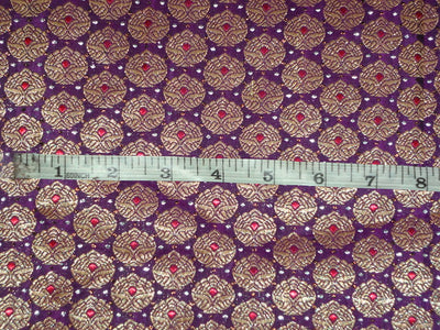 BROCADE FABRIC Purple,Light Gold &amp; Metallics 54" wide BRO313[2]