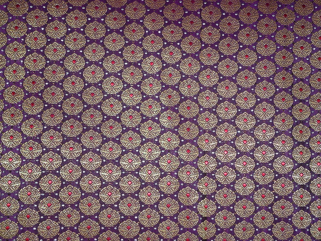 BROCADE FABRIC Purple,Light Gold &amp; Metallics 54" wide BRO313[2]