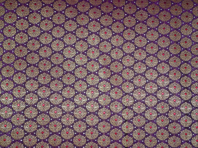 BROCADE FABRIC Purple,Light Gold &amp; Metallics 54" wide BRO313[2]