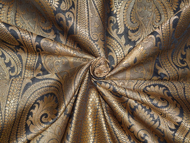 Silk Brocade Fabric Pink,Ivory & Metallic Green COLOR 36" WIDE BRO31 available for bulk preorder