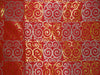 BROCADE FABRIC Red,Flaming Gold &amp; Metallic Gold 54" wide BRO314[4]