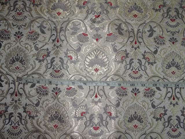 Silk Brocade Fabric Metallic Gold,Antique Ivory & Antique Brown COLOR 36" WIDE BRO319[1] available for bulk preorder