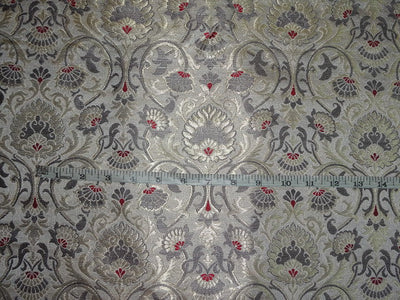 Silk Brocade Fabric Metallic Gold,Antique Ivory & Antique Brown COLOR 36" WIDE BRO319[1] available for bulk preorder