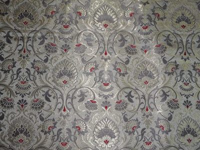 Silk Brocade Fabric Metallic Gold,Antique Ivory & Antique Brown COLOR 36" WIDE BRO319[1] available for bulk preorder