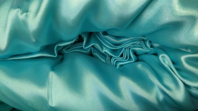 Ocean Blue viscose modal satin weave fabric ~ 44&quot; wide.(108)