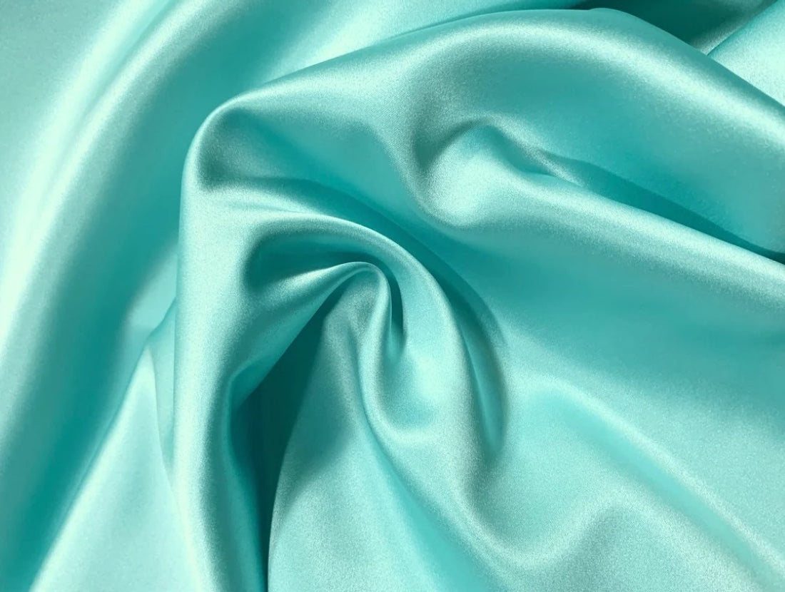 Ocean Blue viscose modal satin weave fabric ~ 44&quot; wide.(108)