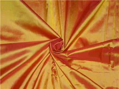 Mary Ann&quot; Plain Silk 44&quot; Fabric Orange x Red Color 50 GRAMS SILKS