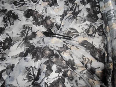 Polyester Georgette 44&quot; Wide ~ Blueish Grey Color Printed
