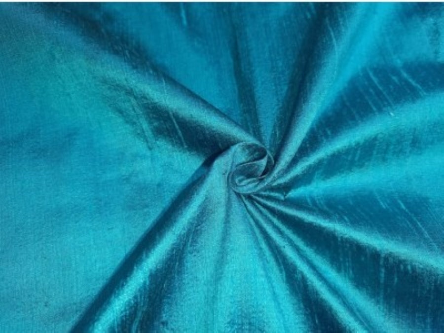 100% Pure Silk Dupion Fabric BLUE X BLACK colour 54" wide WITH SLUBS MM85[4]