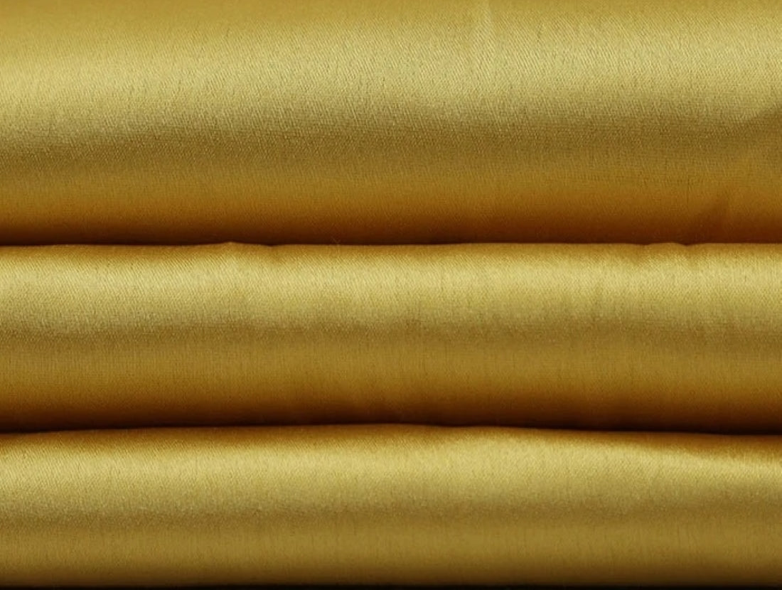 Golden Yellow viscose modal satin weave fabric ~ 44&quot; wide.(110)