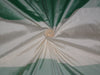 100% SILK DUPIONI FABRIC Ivory & Sea Green COLOUR Stripes 54" wide DUP#S53[2]