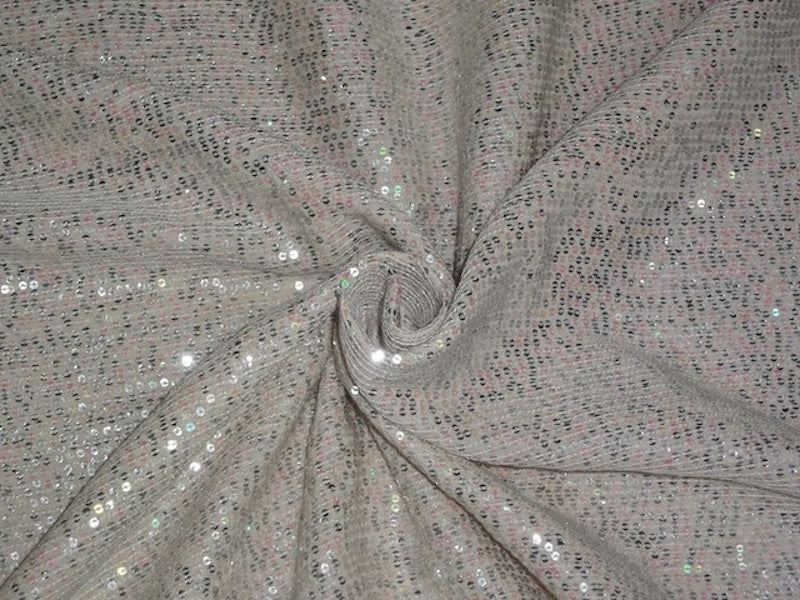 Double Georgette fabric with sequin embroidery Baby Blush color