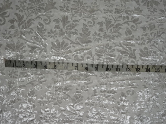 Polyester viscose burnout Velvet fabric 44&quot;~rich Ivory Cream color