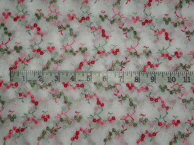 Double Georgette fabric with Floral embroidery