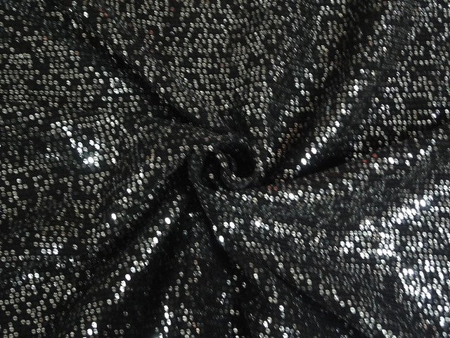 Double Georgette fabric with sequin embroidery black