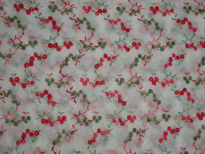Double Georgette fabric with Floral embroidery