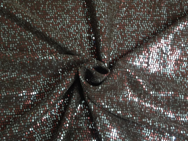 Double Georgette fabric with sequin embroidery Brown color