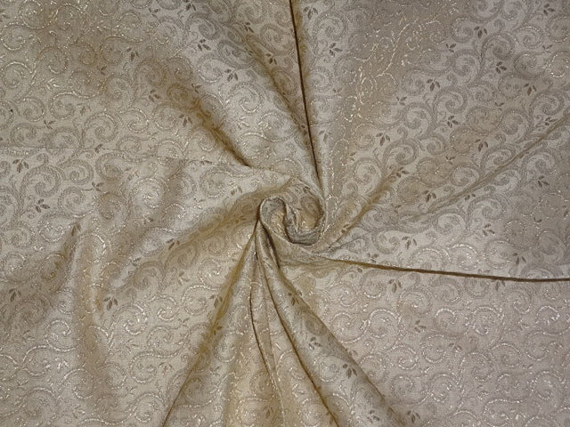 spun Brocade fabric Light Gold & Metallic Gold colour 44&quot; wide