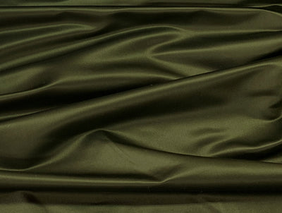 Dark Olive Green viscose modal satin weave fabric ~ 44&quot; wide sold by the yard.(11)