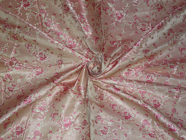 Silk Brocade very pretty Dusty Pink,Pink & Light Gold color 44" wide bro109[9]