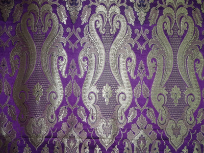 Heavy Brocade Fabric Purple,Gold & Metallic Gold color 44" wide BRO334[2]