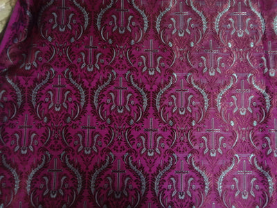 Silk Brocade Vestment Fabric Blue,Wine &amp; Purple color 44" wide Bro113