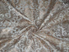 Pure Heavy Silk Brocade Fabric Ivory &amp; Metallic Gold color