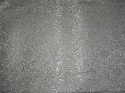 Pure Silk Brocade Fabric Ivory & Metallic Silver color 44" wide BRO337[3]